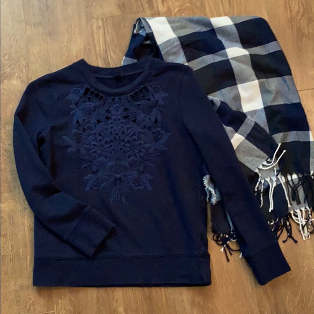 J. Crew cut out detailed crew neck sweatshirt